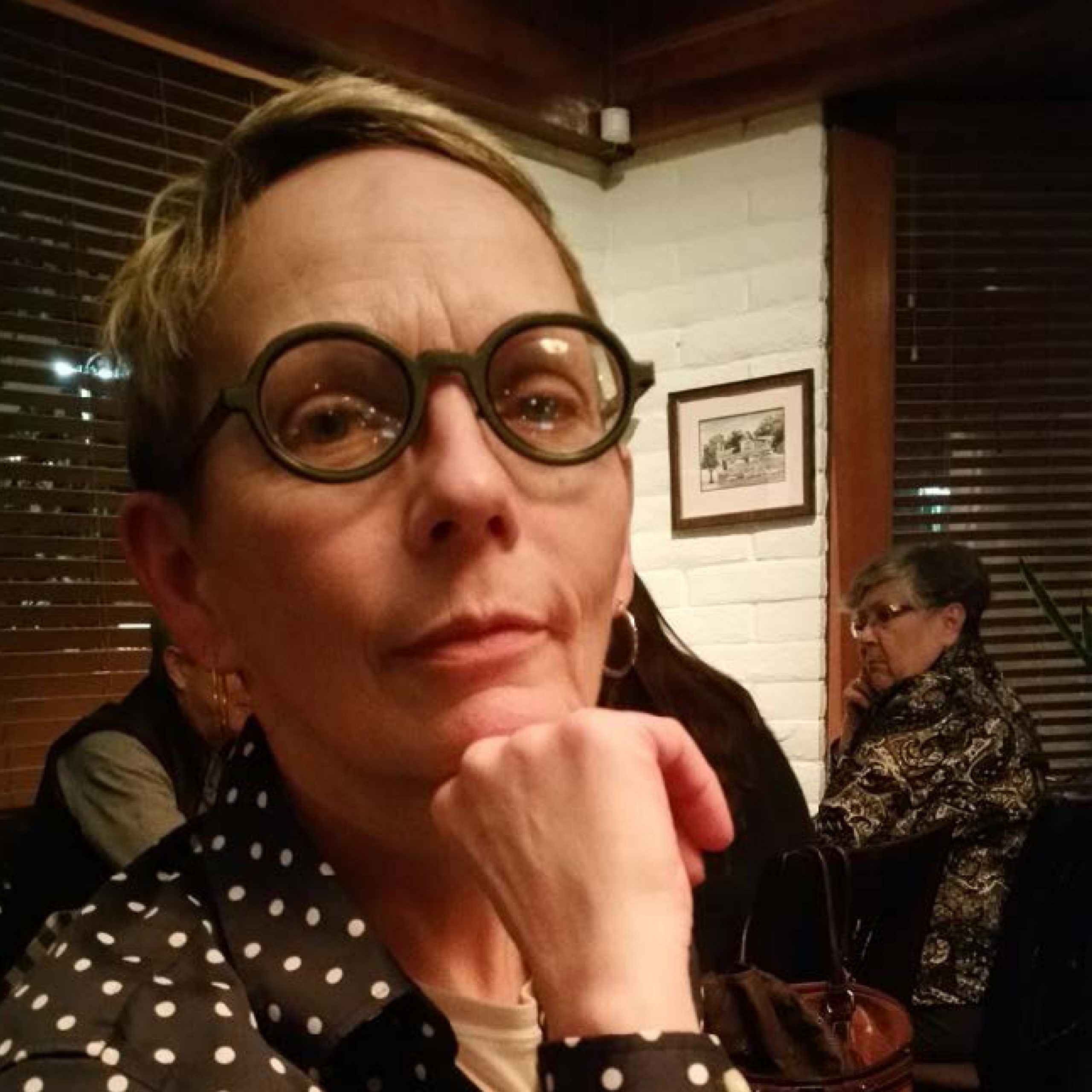 A person wearing glasses